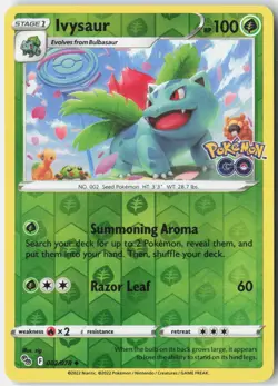 Ivysaur Reverse Holo Uncommon Pokemon GO 002/078 NM - Image 1