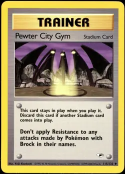 Pewter City Gym 115/132 UC Gym Heroes Pokemon LP - Image 2