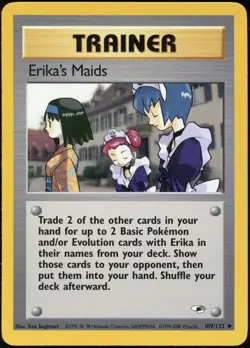 Erika's Maids 109/132 UC Gym Heroes Pokemon LP - Image 2