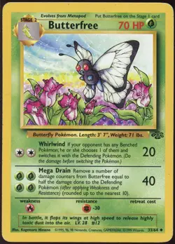 Butterfree 33/64 UC Jungle Pokemon LP - Image 2