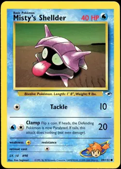 Misty's Shellder 89/132 C Gym Heroes Pokemon LP - Image 2