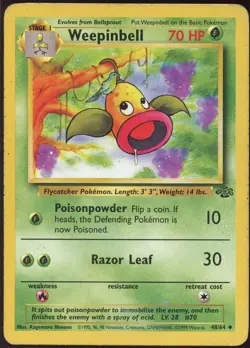 Weepinbell 48/64 UC Jungle Pokemon LP - Image 2