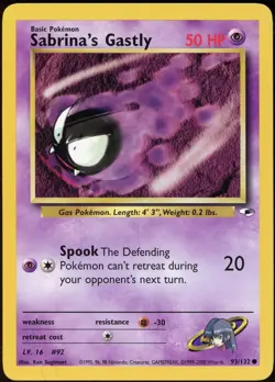 Sabrina's Gastly 93/132 C Gym Heroes Pokemon NM - Image 2