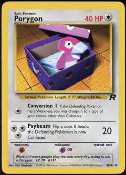 Porygon 48/82 UC Team Rocket Pokemon LP - Image 2