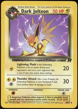 Dark Jolteon 38/82 UC Team Rocket Pokemon LP - Image 2