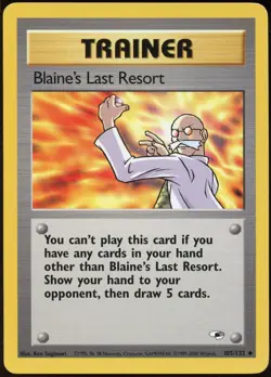 Blaine's Last Resort 105/132 UC Gym Heroes Pokemon LP - Image 2
