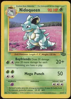 Nidoqueen 23/64 R Jungle Pokemon HP - DAMAGED RIP & CREASED - Image 2