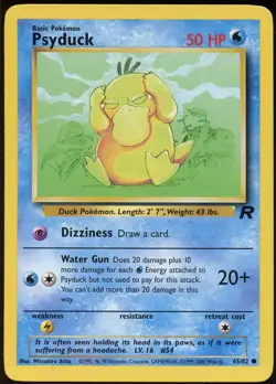 Psyduck 65/82 C Team Rocket Pokemon LP - Image 2