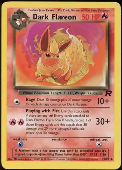 Dark Flareon 35/82 UC Team Rocket Pokemon LP - Image 2