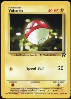 Voltorb 69/82 C Team Rocket Pokemon LP - Image 2