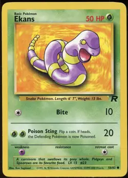 Ekans 56/82 C Team Rocket Pokemon LP - Image 2