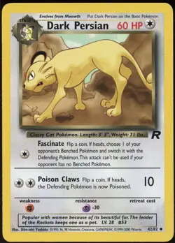 Dark Persian 42/82 UC Team Rocket Pokemon LP - Image 2