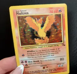 Pokeman 1999 Fossil Set Lot Holo Moltres 12/62 13 cards + 2 Vintage Glass Beads - Image 5