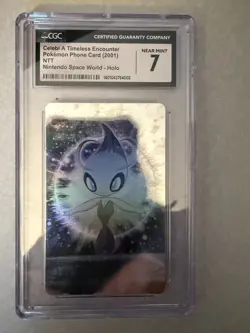 2001 POKEMON CENTER PHONE CARD HOLOGRAM CELEBI: THE VOICE OF THE FOREST PSA 7 - Image 1