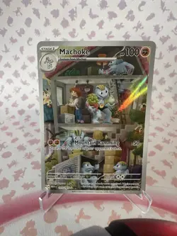 Machoke 177/165 Illustration Rare 2023 Pokemon 151 MEW EN Full Art Card NM+ (1) - Image 1