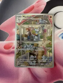 Machoke 177/165 Illustration Rare 2023 Pokemon 151 MEW EN Full Art Card NM+ (1) - Image 2