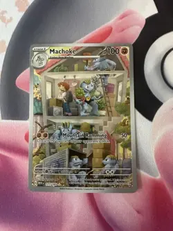 Machoke 177/165 Illustration Rare 2023 Pokemon 151 MEW EN Full Art Card NM+ (2) - Image 2