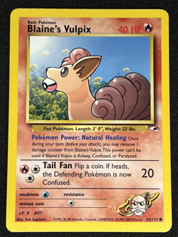 Blaine's Vulpix 65/132 WOTC Gym Heroes - Non-Holo Common Pokemon Card LP - Image 1