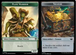 Plant Warrior (0020) // Treasure (0018) Double-sided Token x1 - Commander: Outla - Image 1