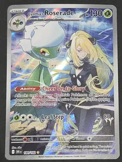 Pokemon Cynthia's Roserade 184/182 SV10 Destined Rivals Illustration Rare Holo - Image 1
