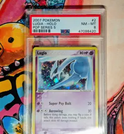 2007 Pokemon Pop Series 5 #2 Lugia Holo PSA 8 With Swirl And Mouth Orb - Image 1