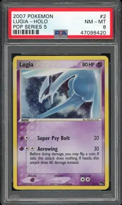 2007 Pokemon Pop Series 5 #2 Lugia Holo PSA 8 With Swirl And Mouth Orb - Image 2