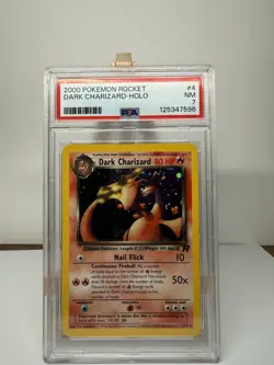 Pokemon Team Rocket Dark Charizard 4/82 Holo Rare 2000 PSA 7 English - Image 1