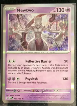 Pokemon TCG Mewtwo 150/165 SV:151 Rare Holo NM - Image 1