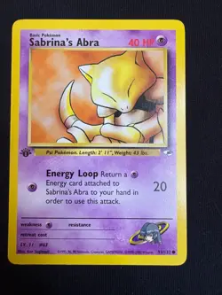 Sabrina's Abra 1st Edition 91/132 Gym Heroes Pokemon 2000 NM/LP - Image 1
