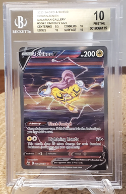 Pokemon Raikou V GG41/GG70 Crown Zenith: Galarian Gallery Holo BGS Pristine 10 - Image 3