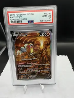 Pokemon Entei V GG36 Crown Zenith Galarian Gallery Ultra Rare Holo PSA 10 - Image 1