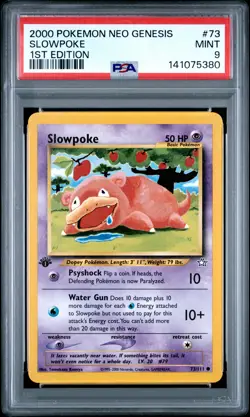 2000 POKEMON NEO GENESIS 1ST EDITION #73 SLOWPOKE PSA 9 - Image 1
