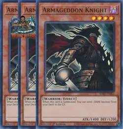 Yugioh! 3x Armageddon Knight RA03-EN002 Ultra Rare 1st Ed NM - Image 1