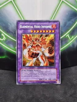Yugioh Elemental Hero Inferno PP02-EN010 Secret Rare LP - Image 1