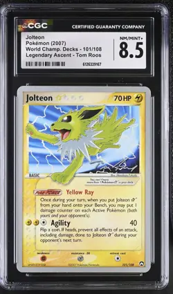 CGC 8.5 Jolteon Gold Star 101/108 World Championships 2007 Pokemon Card - Image 1