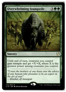 MTG Overwhelming Stampede - Commander 2019 Moderately Played English - Image 1
