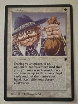 Magic the Gathering MTG Legends Land Tax LP (Beta Bob) - Image 1