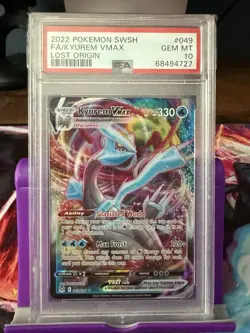 Pokemon Kyurem VMAX Full Art Ultra Rare Holo 049/196 Lost Origin PSA 10 2022 - Image 1