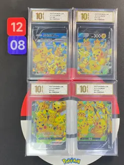 4pcs Pokemon TCG S-Chinese Pikachu V-UNION S-P 109-112 Grade10 12082 - Image 1