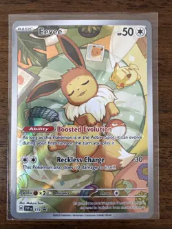 Eevee Pokemon S&V Black star #173 Prismatic Evolution Promo Cards Holo NM - Image 1