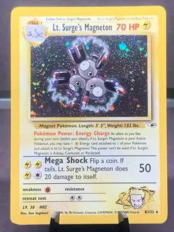 Pokemon TCG Lt. Surge's Magneton 8/132 Gym Heroes Holo Rare WOTC VTG 2000 - Image 1