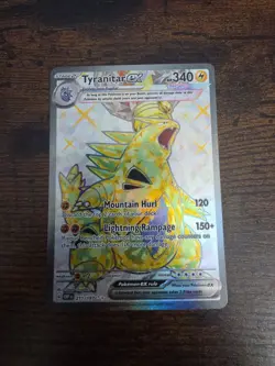 Pokemon TCG Obsidian Flames Tyranitar EX Holo Ultra Rare Card 211/197 - Image 1