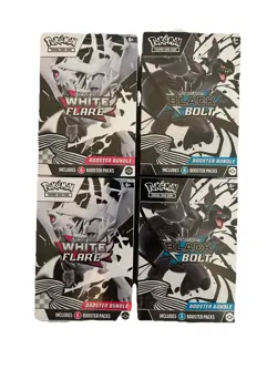 Pokemon TCG White Flare Black Bolt Booster Bundle Lot of 4 - 2x Black/2x White - Image 1