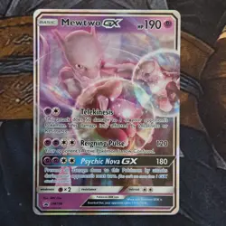 Pokemon Mewtwo GX Promo Holo SM196 SM Basic 190 HP English Card - Image 1