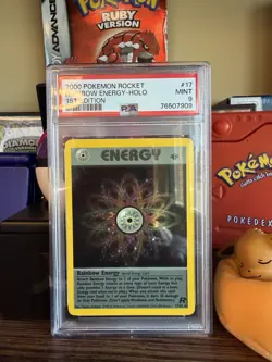 2000 POKEMON ROCKET 1ST EDITION #17 RAINBOW ENERGY-HOLO PSA 9 - Image 1