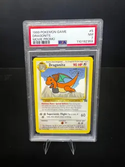 1999 POKEMON GAME MOVIE PROMO #5 DRAGONITE PSA 7 - Image 1