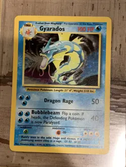 Gyarados 6/102 Base Set Rare Holo Pokemon Card - Image 1
