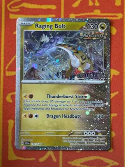 POKEMON TCG RAGING BOLT 111/142 HOLO STAMPED PROMO STELLAR CROWN BEST BUY - Image 1