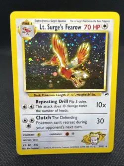 Lt. Surge's Fearow 007/132 Gym Heroes Holo Pokemon TCG NM- - Image 1