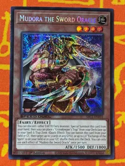 YUGIOH MUDORA THE SWORD ORACLE SECRET RARE EXC SBC2-ENF01 SPEED DUEL US IMPORT - Image 1